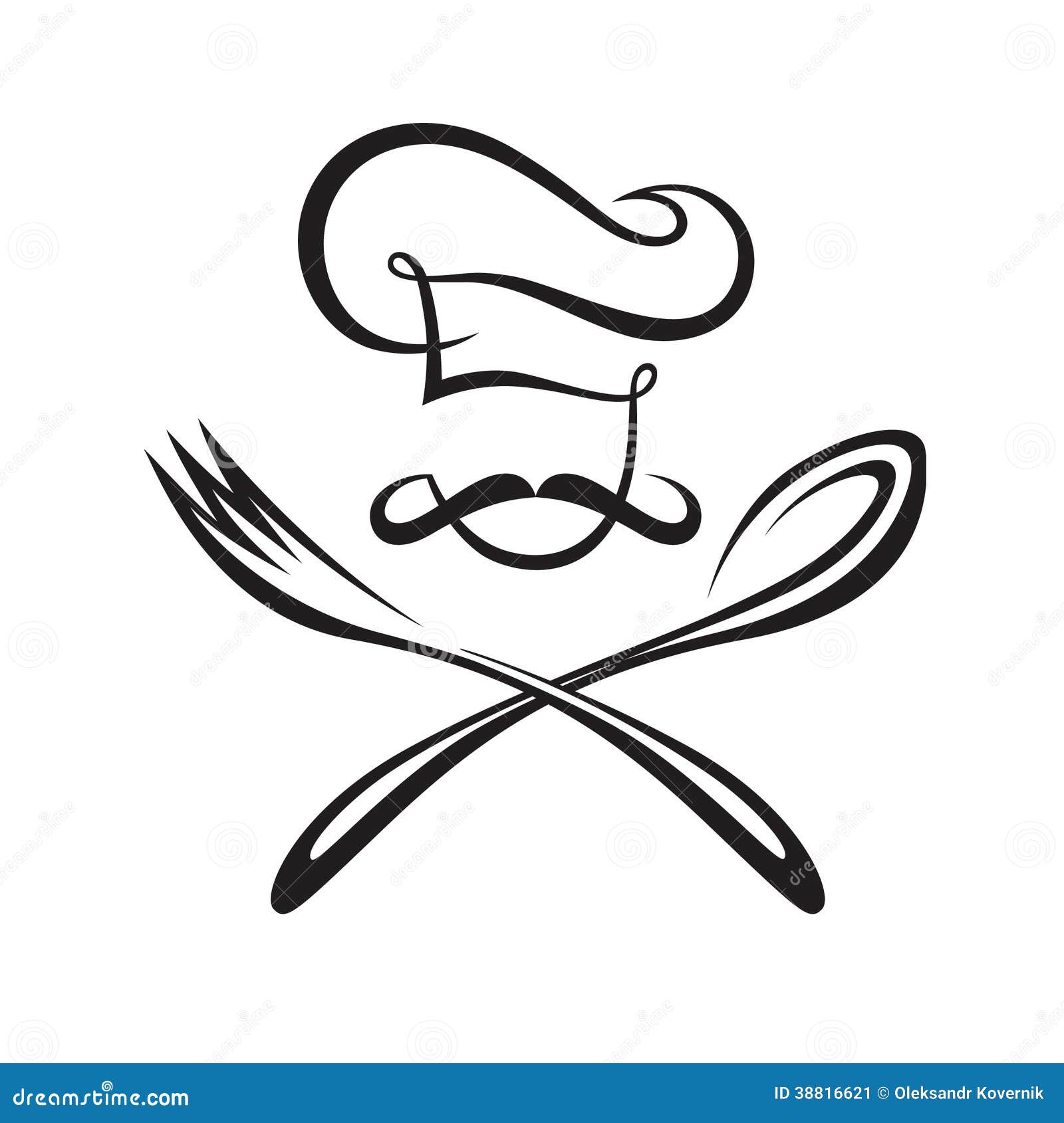 chef with spoon and fork