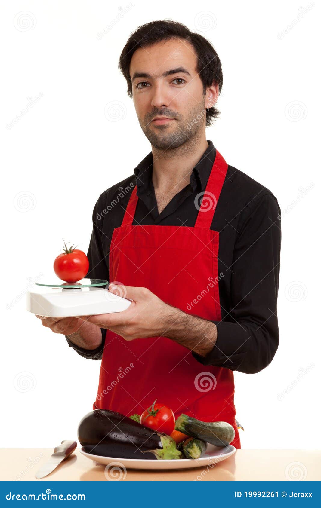 Chef tomatoe scale stock image. Image of male, chefs 19992261