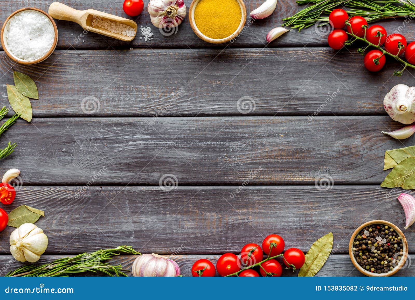 Chef Work Space with Products on Wooden Background Top View Mock Up ...
