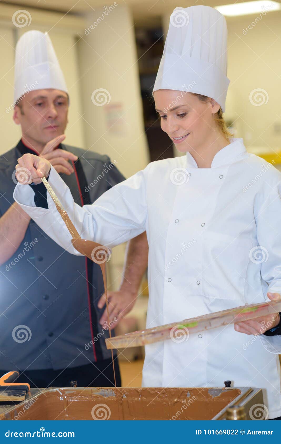 Chefs Decorating Cake in Restaurant Stock Photo Image of chocolate