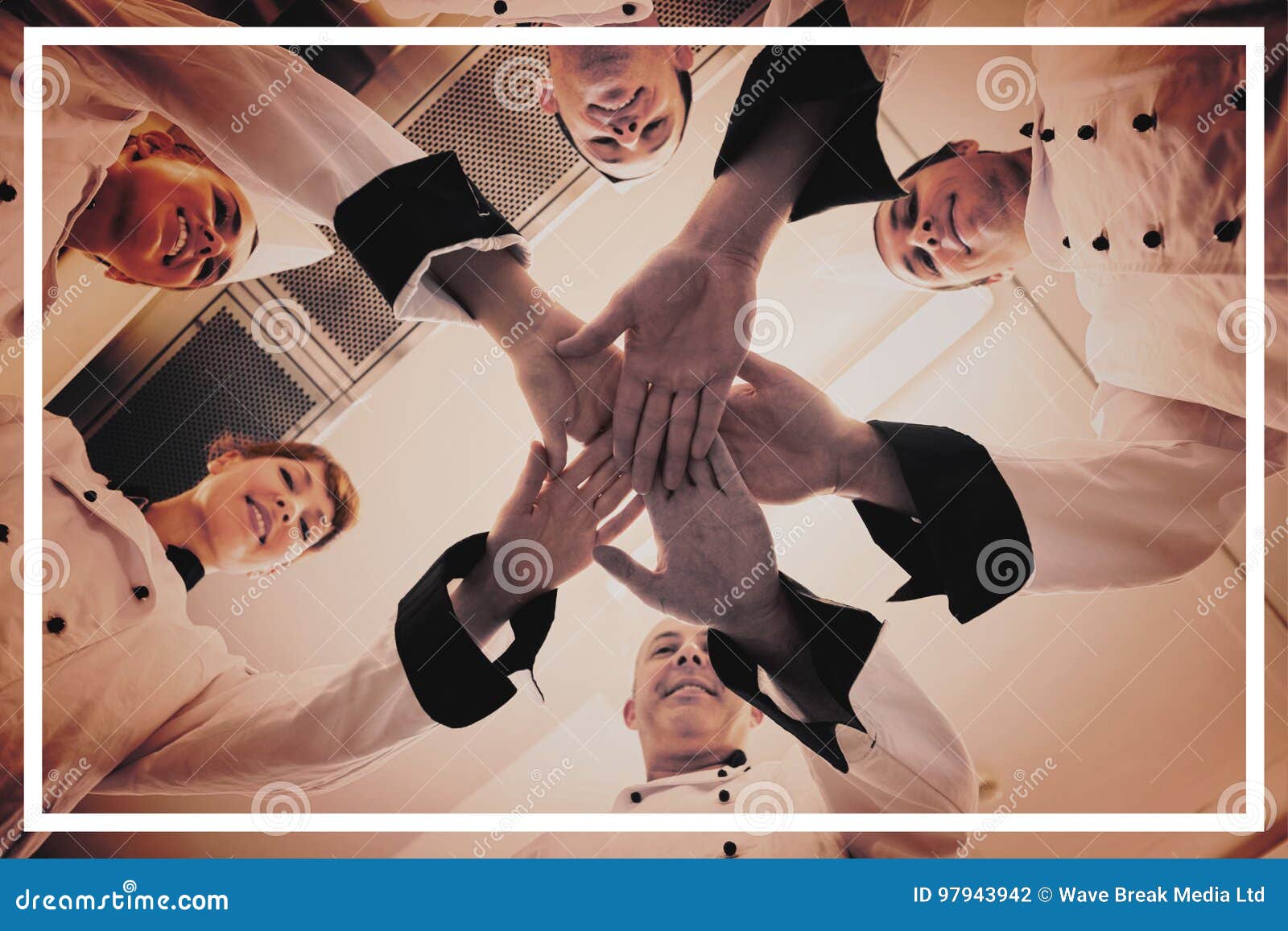 Chefs Joining Hands in a Circle Stock Photo Image of angle, chefs