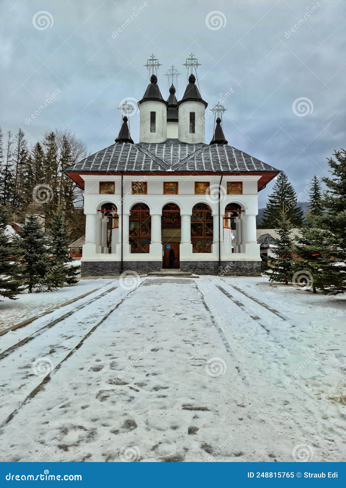 cheia monastery in wintertime
