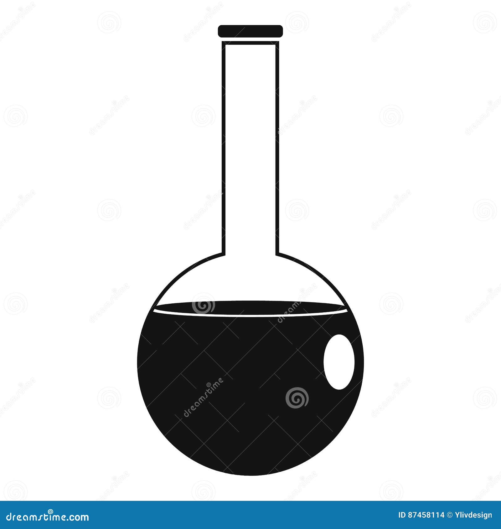 Chemical Beaker Icon, Simple Style Stock Vector Illustration of