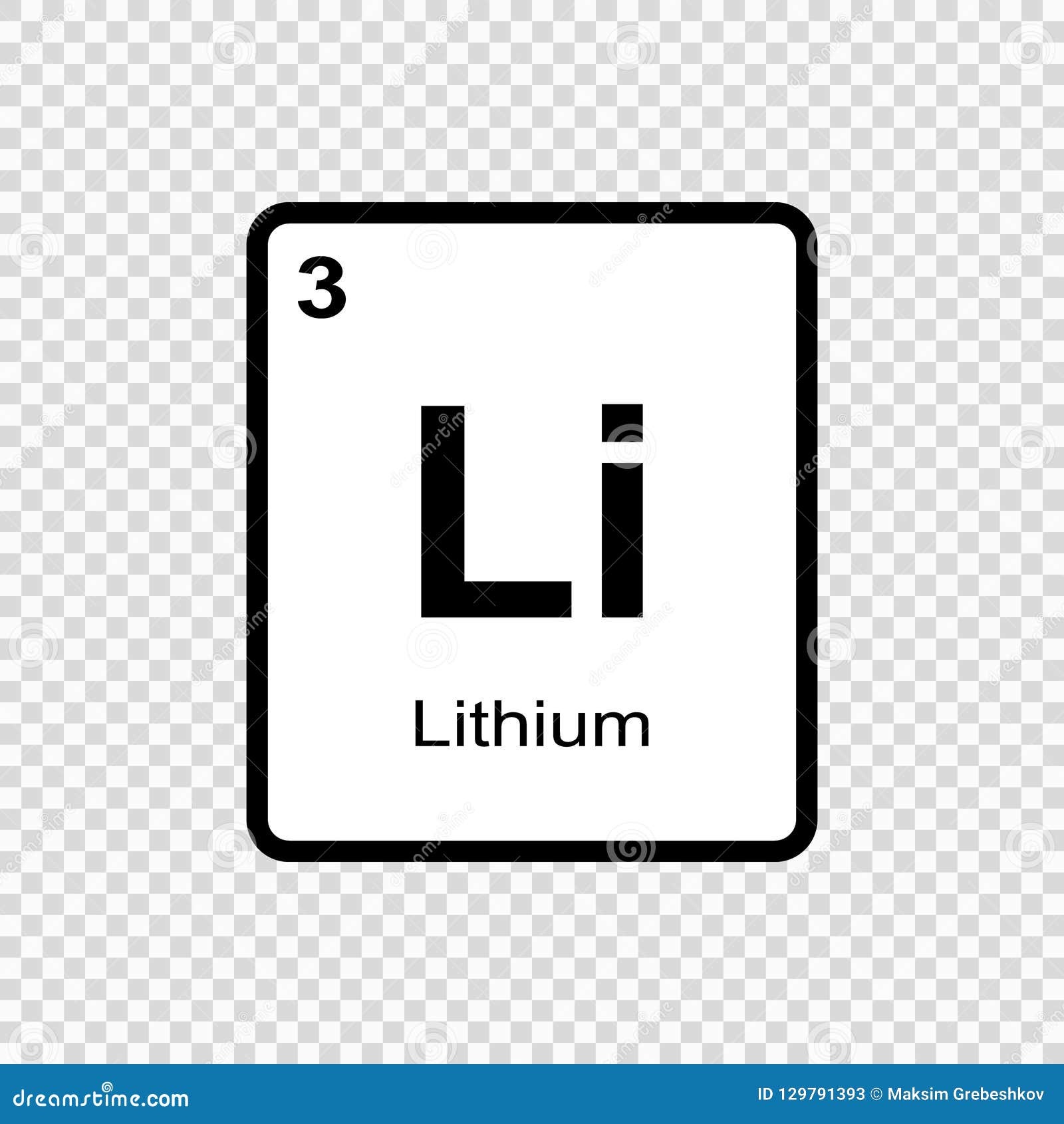 Periodic Table Element Lithium Icon. Stock Illustration - Illustration of scient