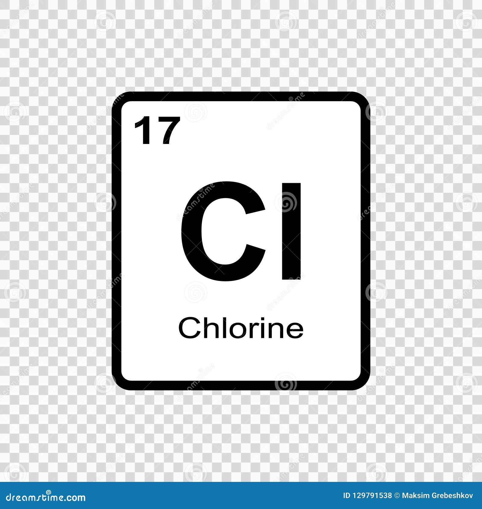 Chemical element Chlorine stock illustration. 