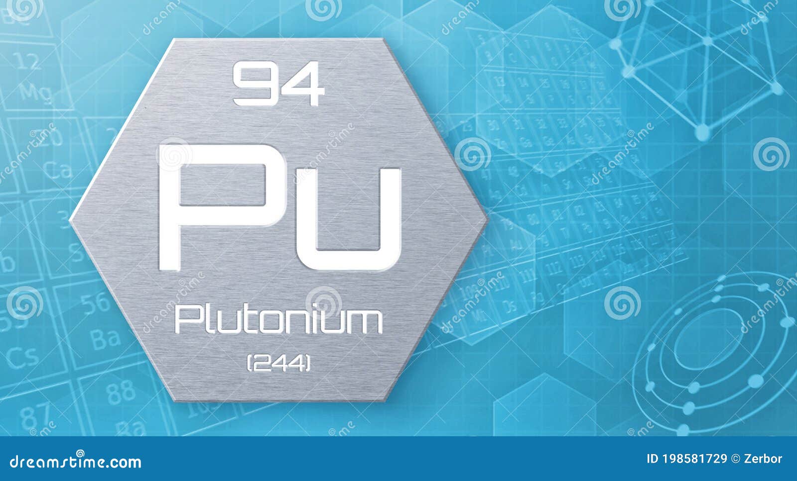 Chemical Element of the Periodic Table Plutonium Stock Illustration
