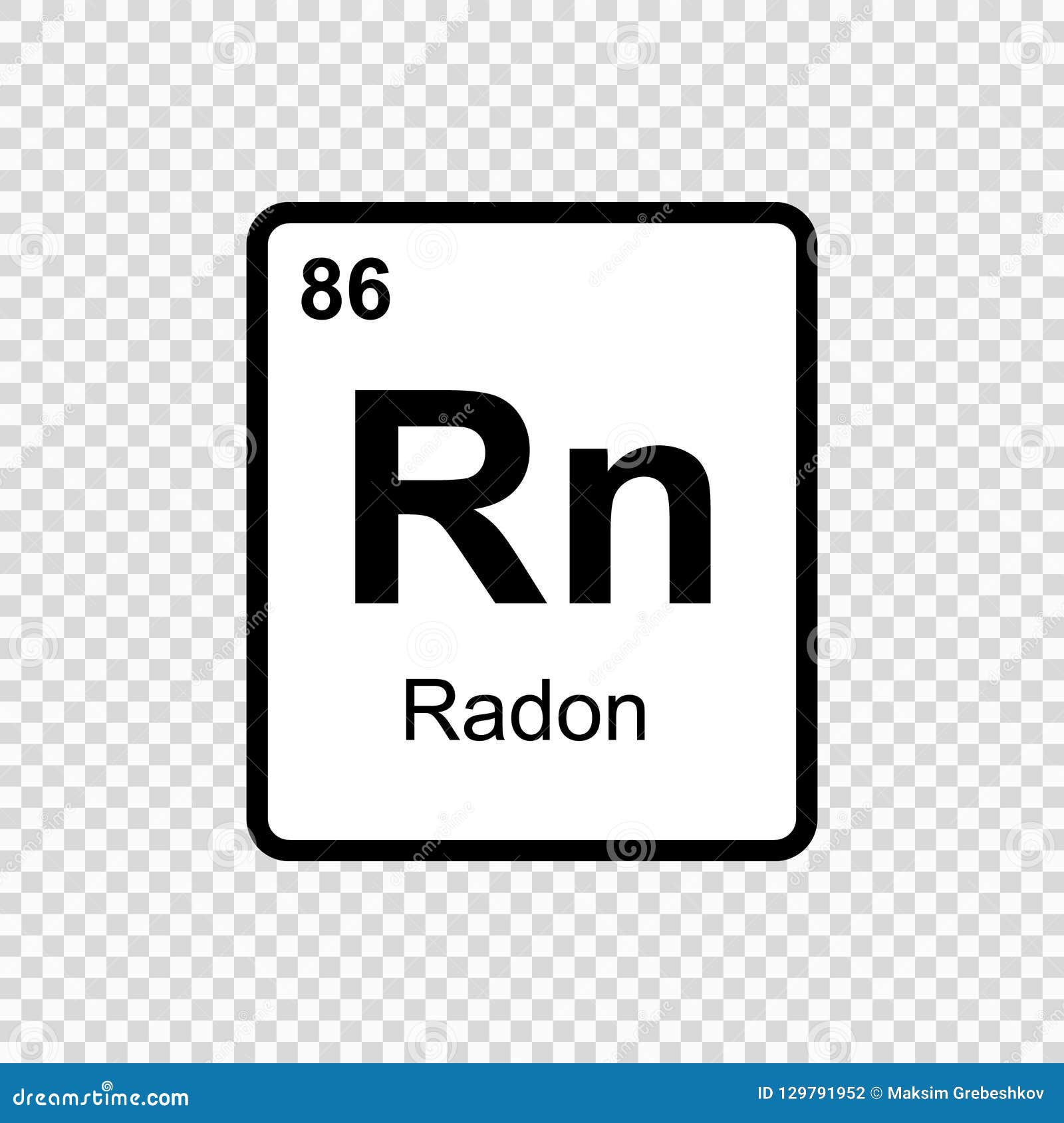 Radon Chemical Element Vector Illustration | CartoonDealer.com #83099036