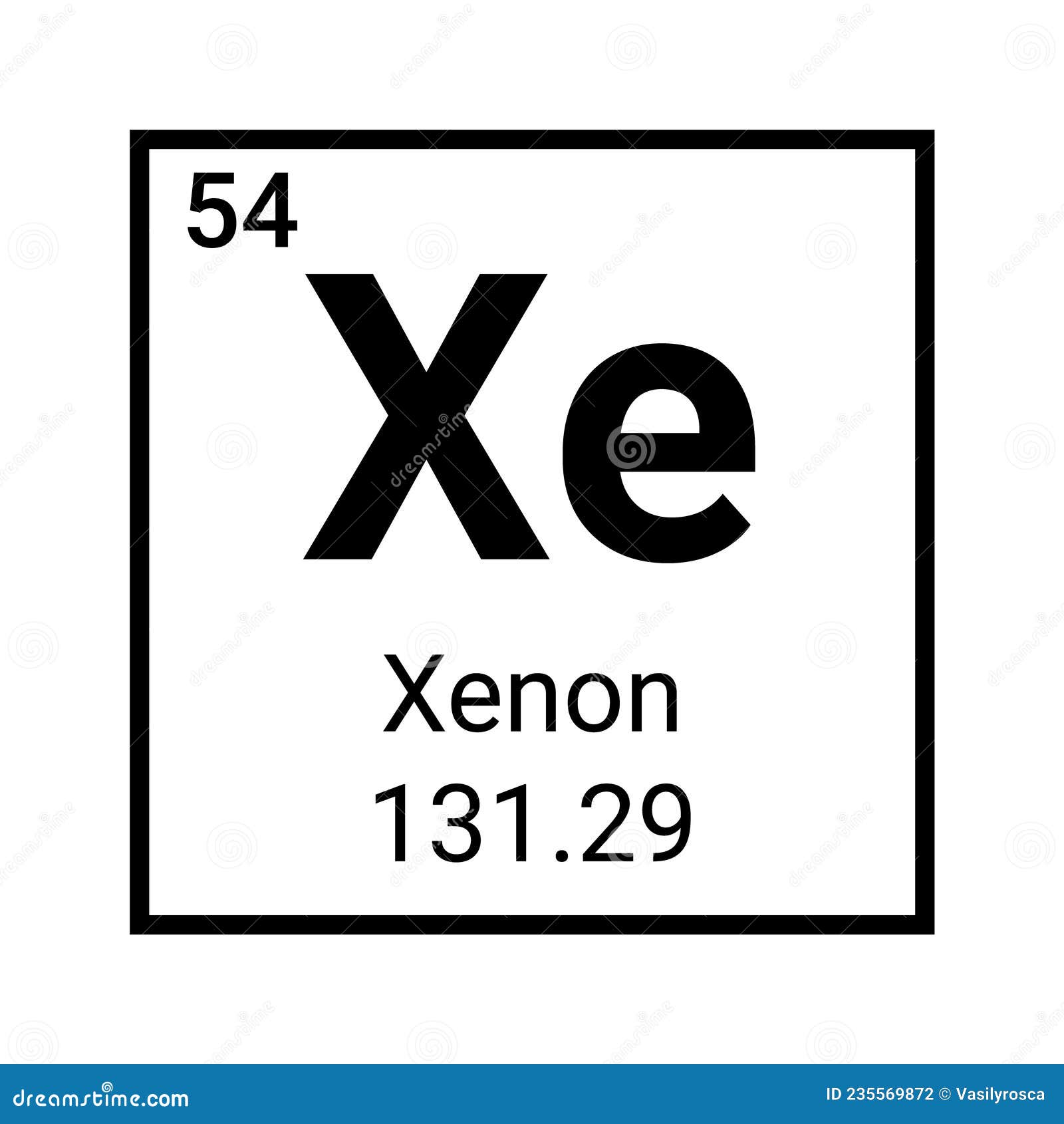 Chemical Element Xenon Icon Symbol. Xenon Science Atom Table Element ...