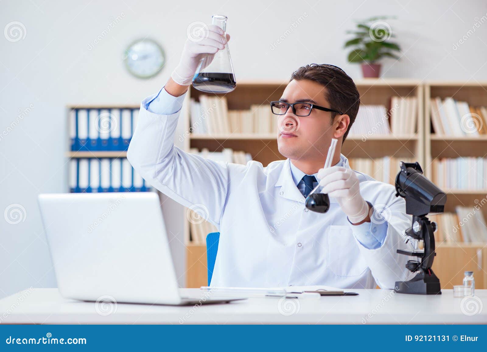 The Chemical Engineer Working on Oil Samples in Lab Stock Image Image