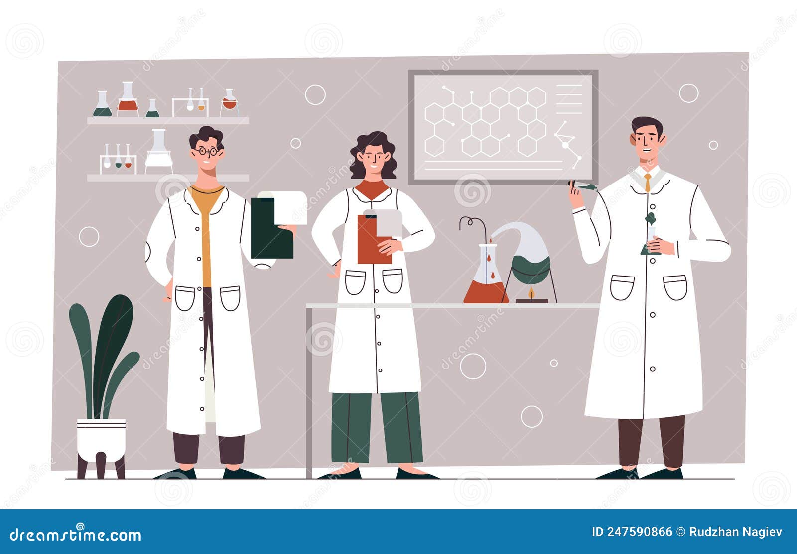 Chemical Experiments Concept Stock Vector - Illustration of research ...