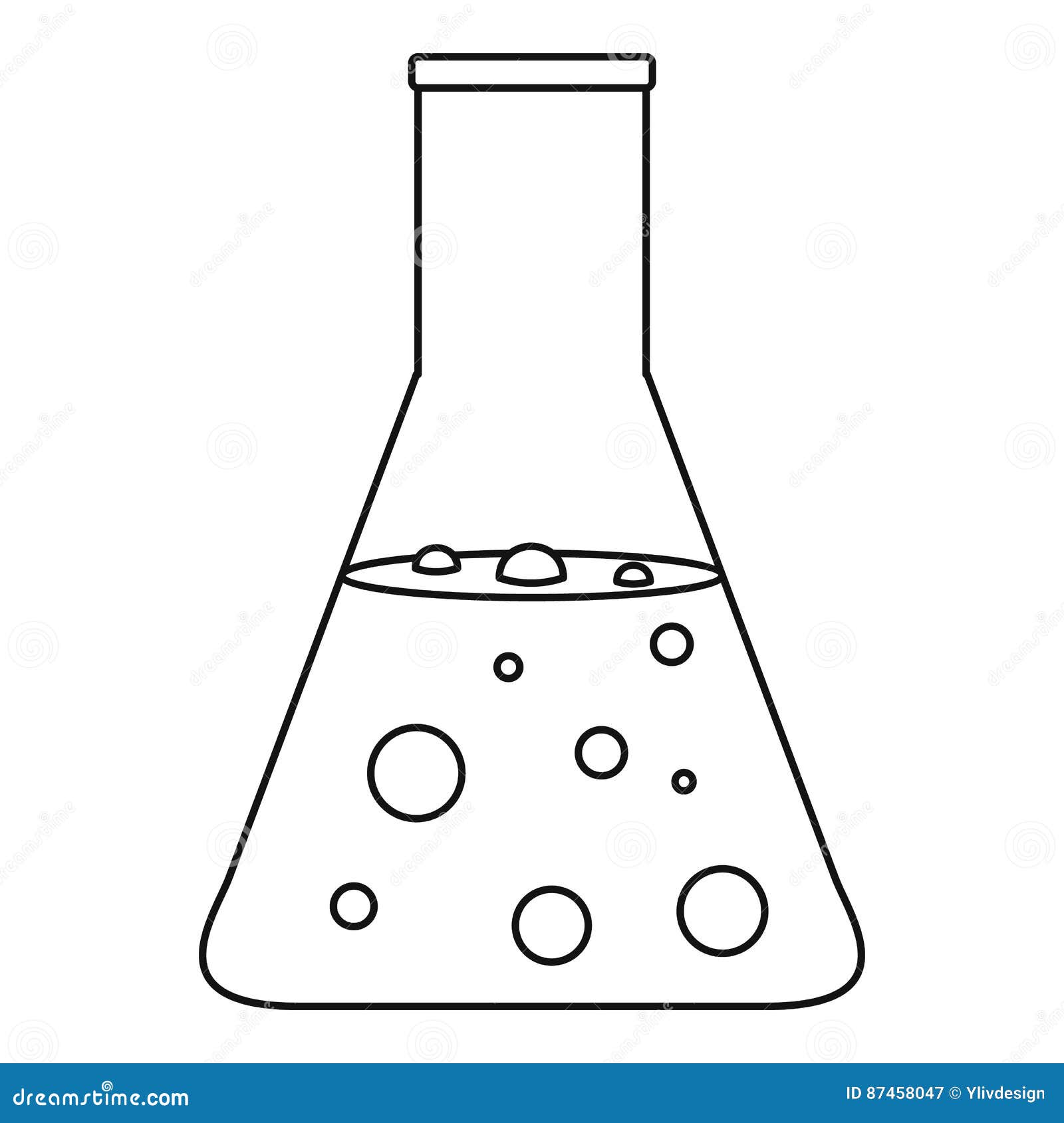 Chemical Flask Icon, Outline Style Stock Vector - Illustration of flask ...