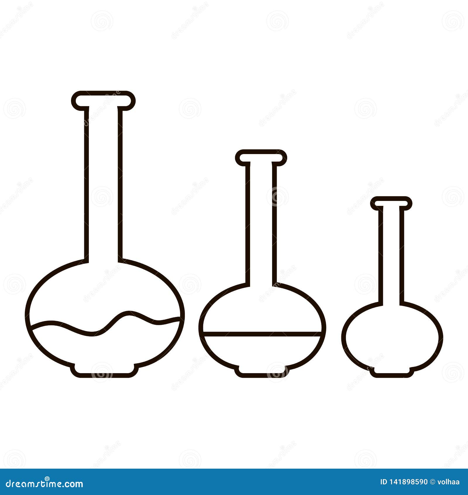 Chemical Flasks of Different Sizes Stock Vector Illustration of