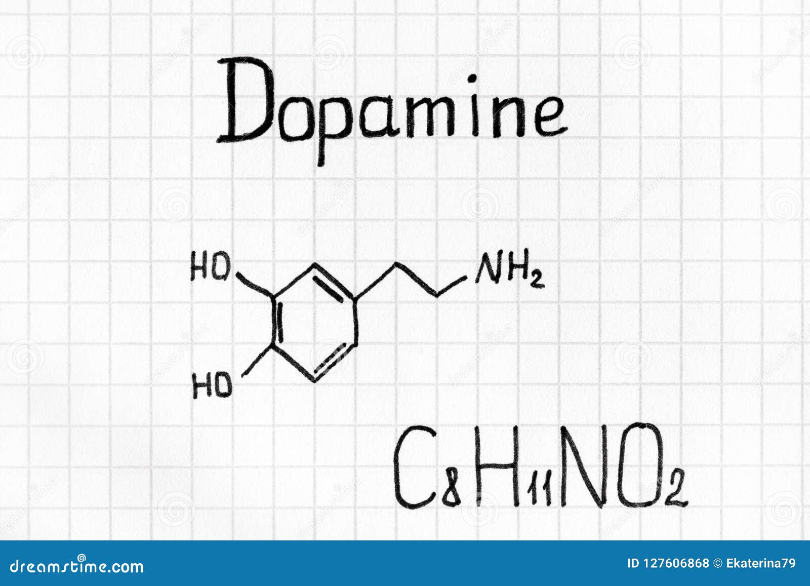 Dopamine Molecule, Molecular Structure, Neuromodulatory Molecule, Ball ...