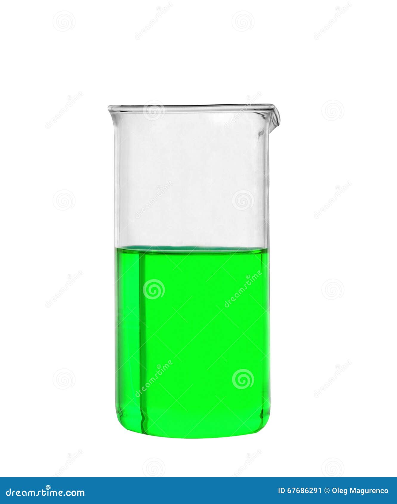 Chemical Laboratory Flask with Green Liquid Stock Image Image of