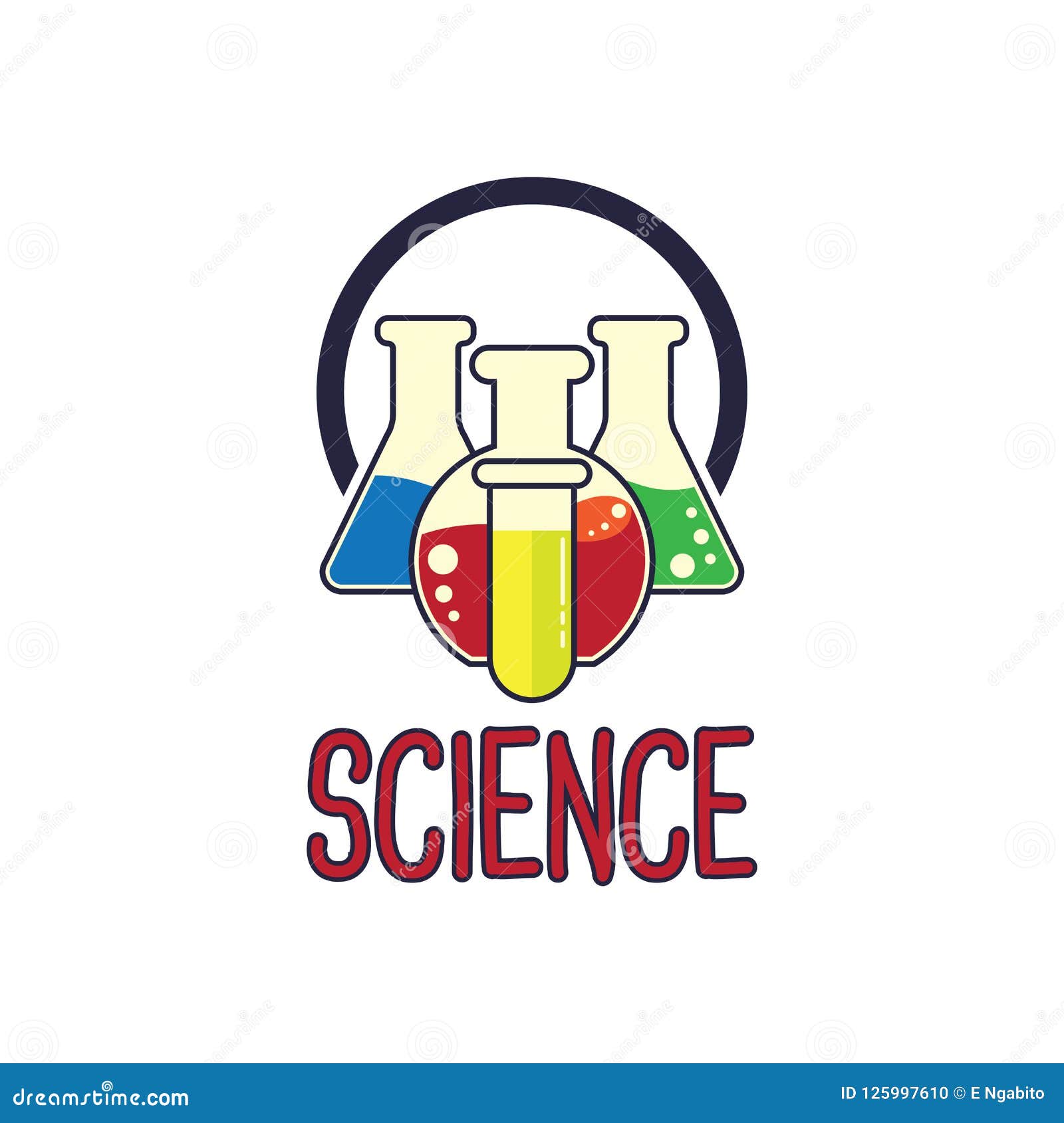 Chemical Logo for Science or Research, Vector Illustration Stock Vector