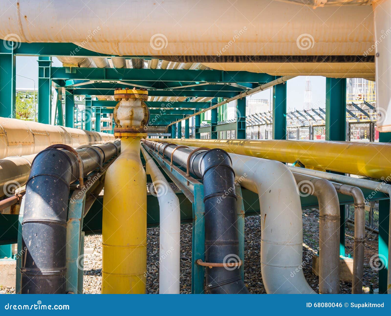 Chemical Pipe Line on Steel Structure Stock Photo Image of industry