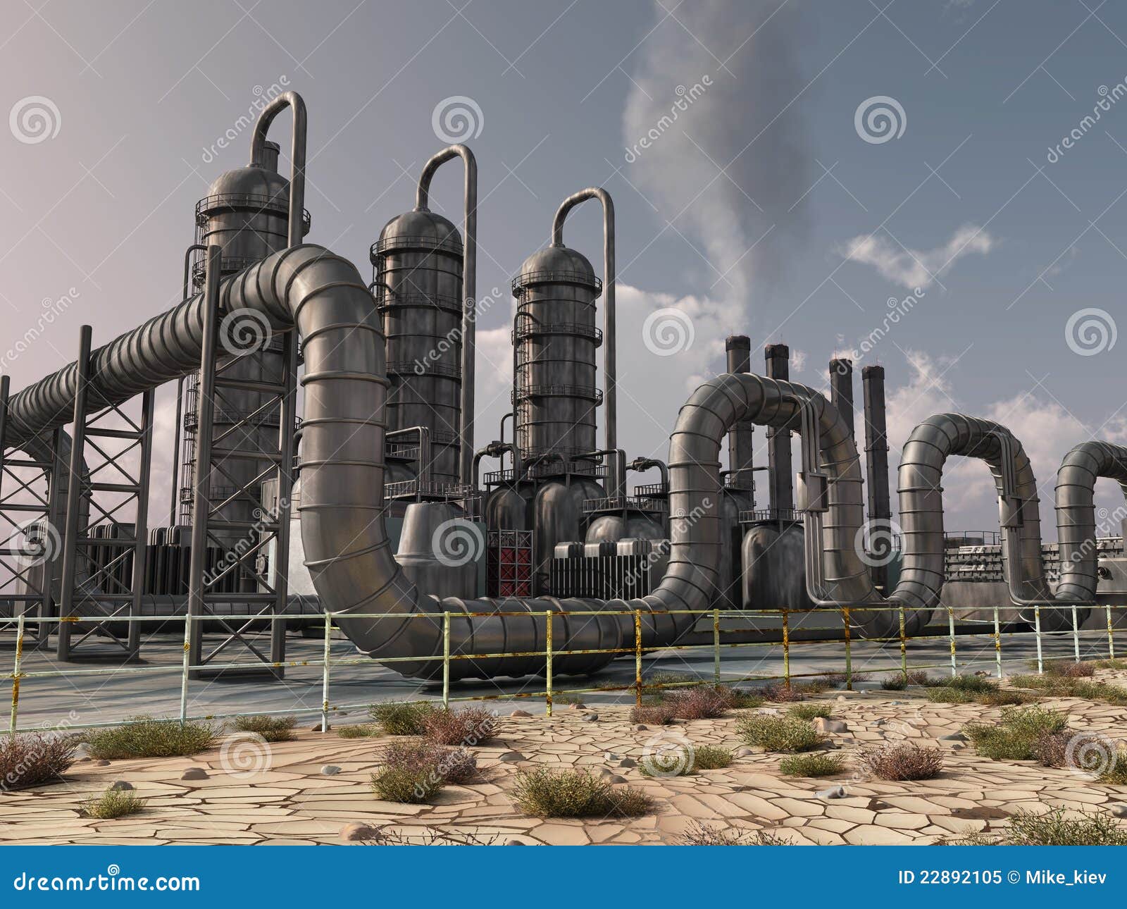 Chemical plant stock illustration. Illustration of grey - 22892105