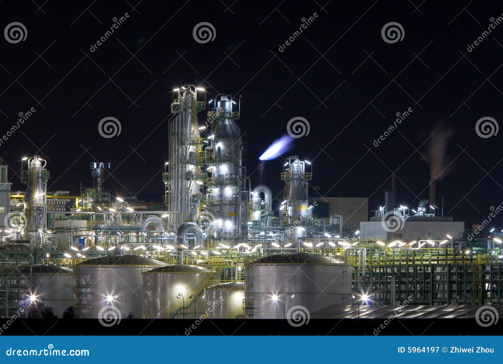 chemical plant in night