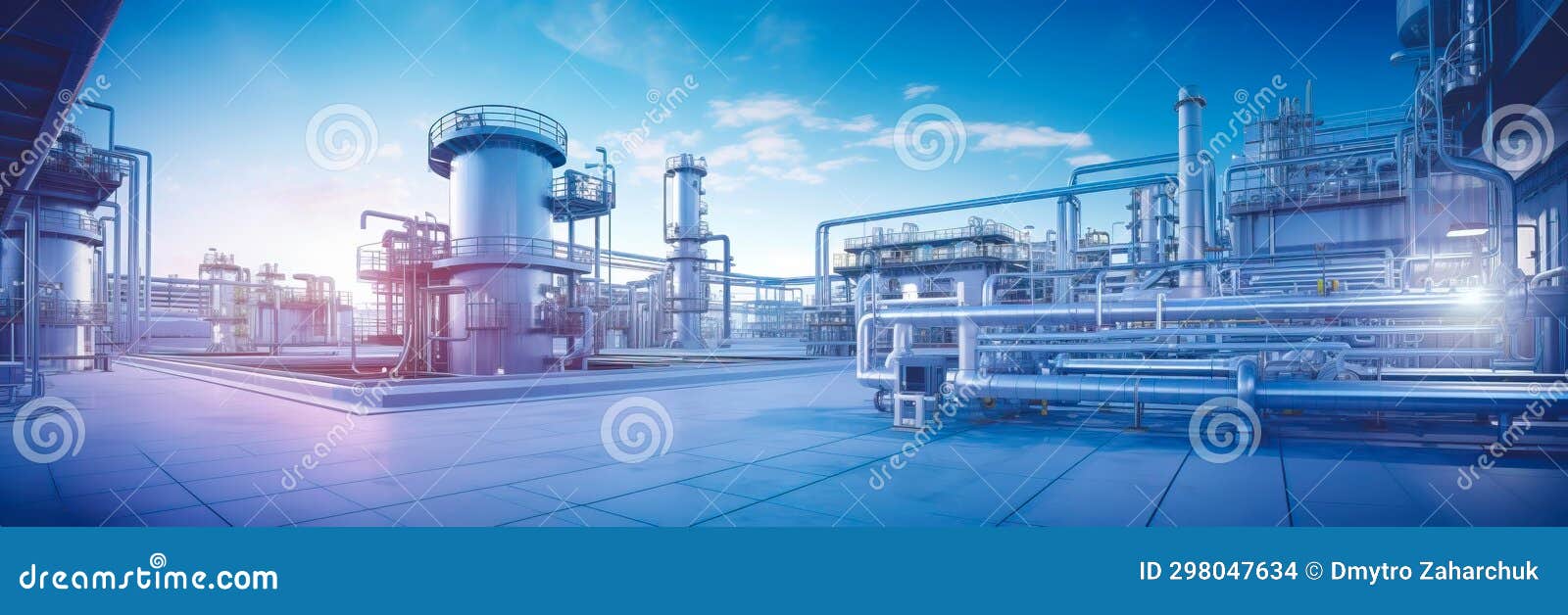 Chemical Processing Plant, Showcasing the Complex Equipment and Safety