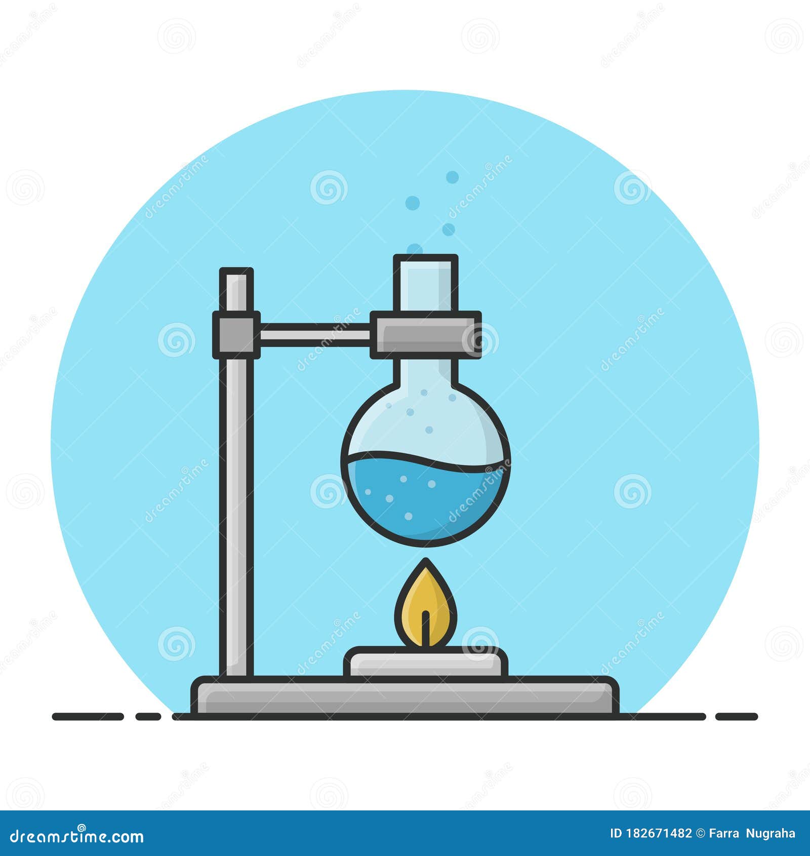 Download Chemical Reaction Test With Measuring Flask. Chemistry Experiment In Laboratory. Filled Icon ...