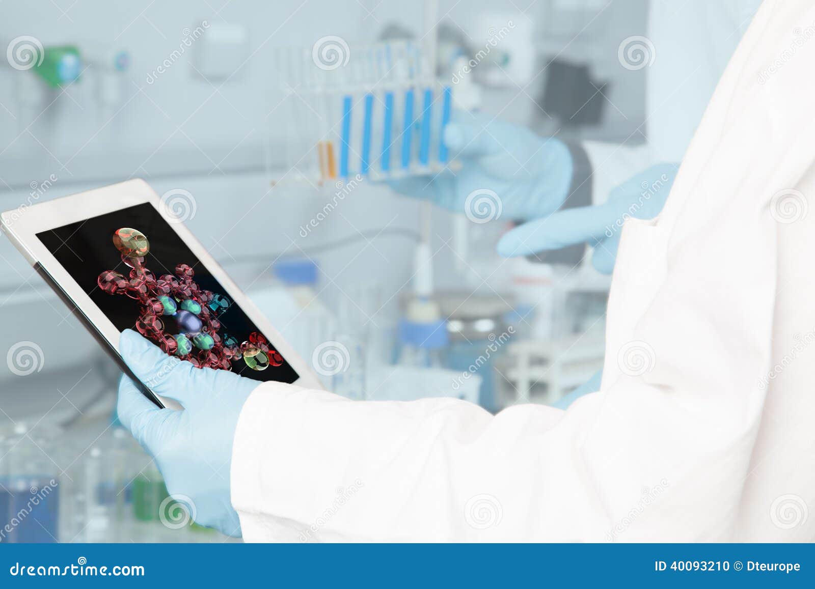 Chemical Structure Analysis Stock Photo - Image of molecule, glove ...