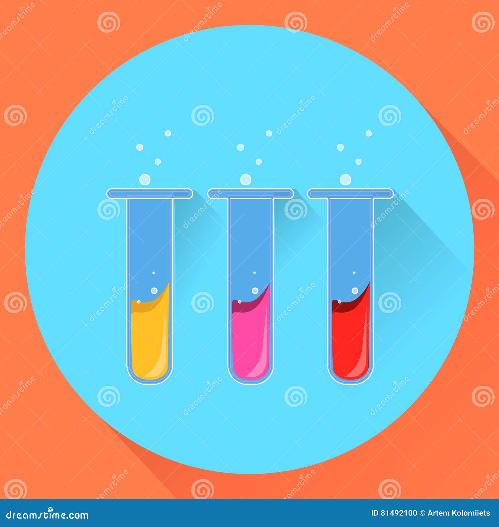 Chemical Test Tubes with a Liquid Substance Stock Vector Illustration