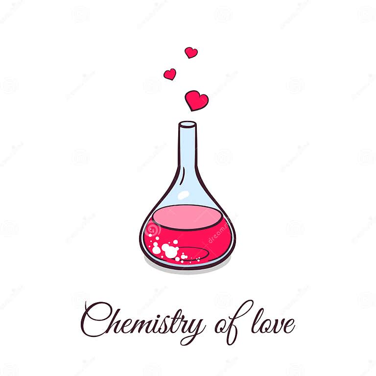 Chemie der Liebe vektor abbildung. Illustration von alchimie 70977549