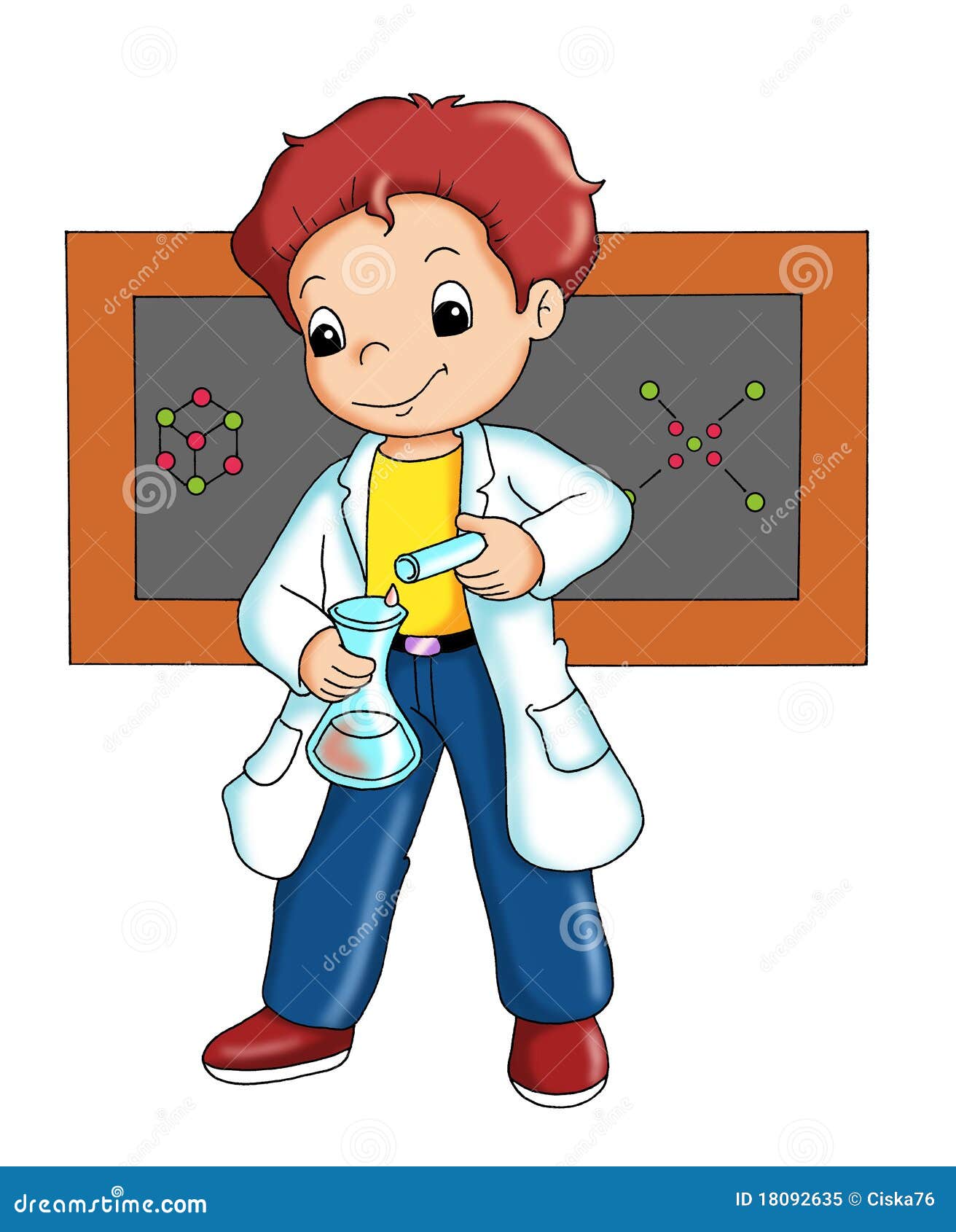 Chemist stock illustration. Illustration of smiled, bottle - 18092635