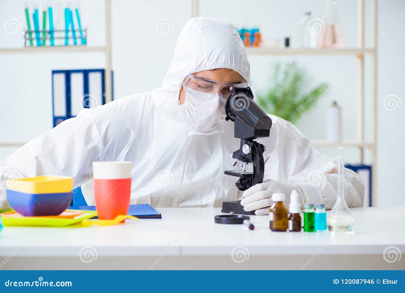 The Chemist Checking and Testing Plastic Dishes Stock Photo Image of