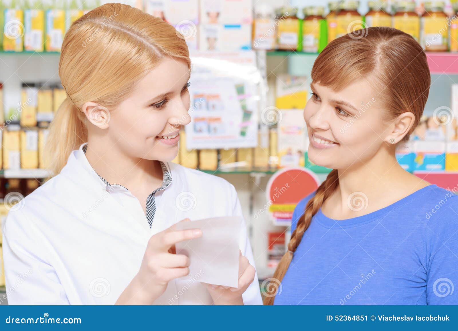 Chemist and a Customer with Prescription Stock Image - Image of ...