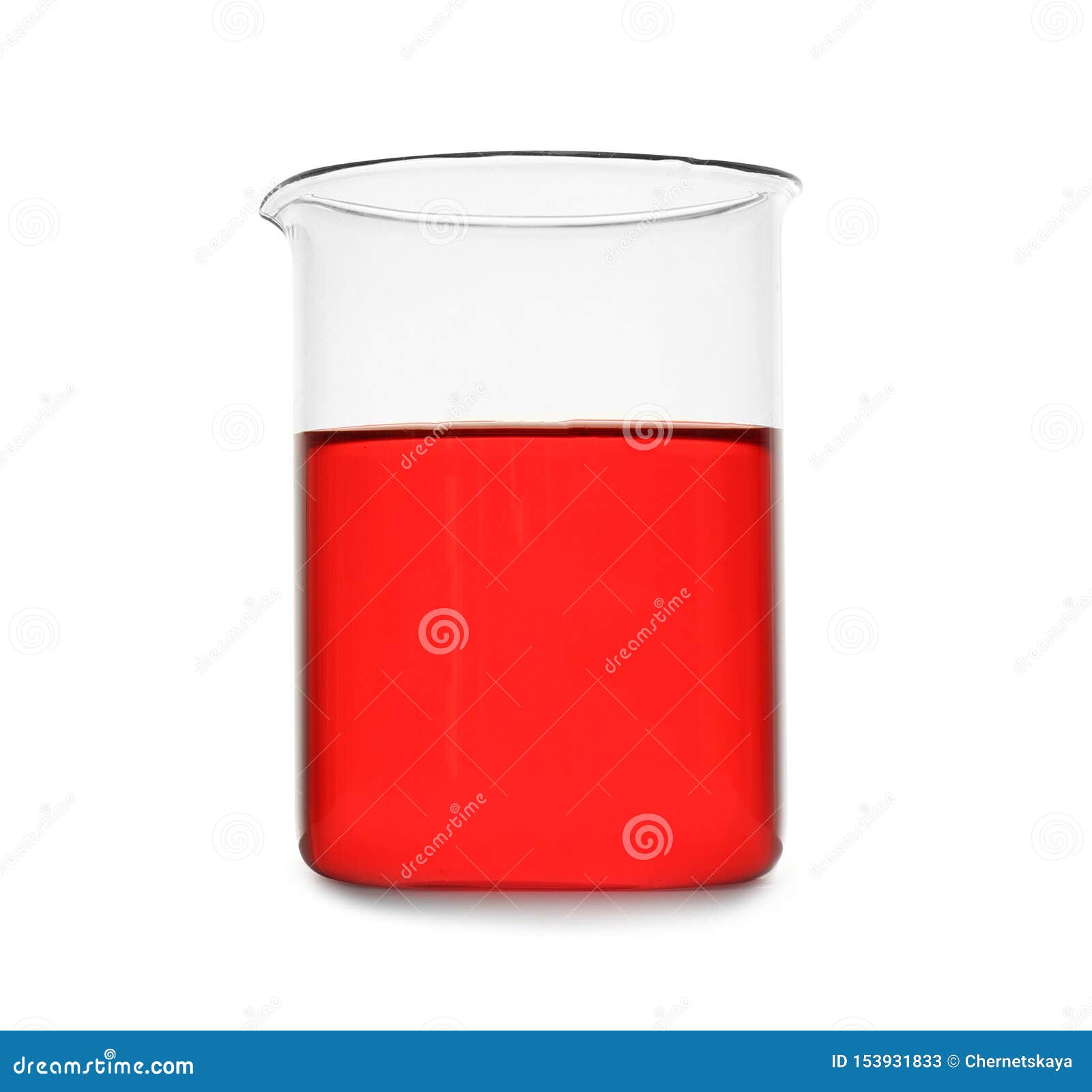 Chemistry Beaker with Color Liquid Isolated Stock Image Image of