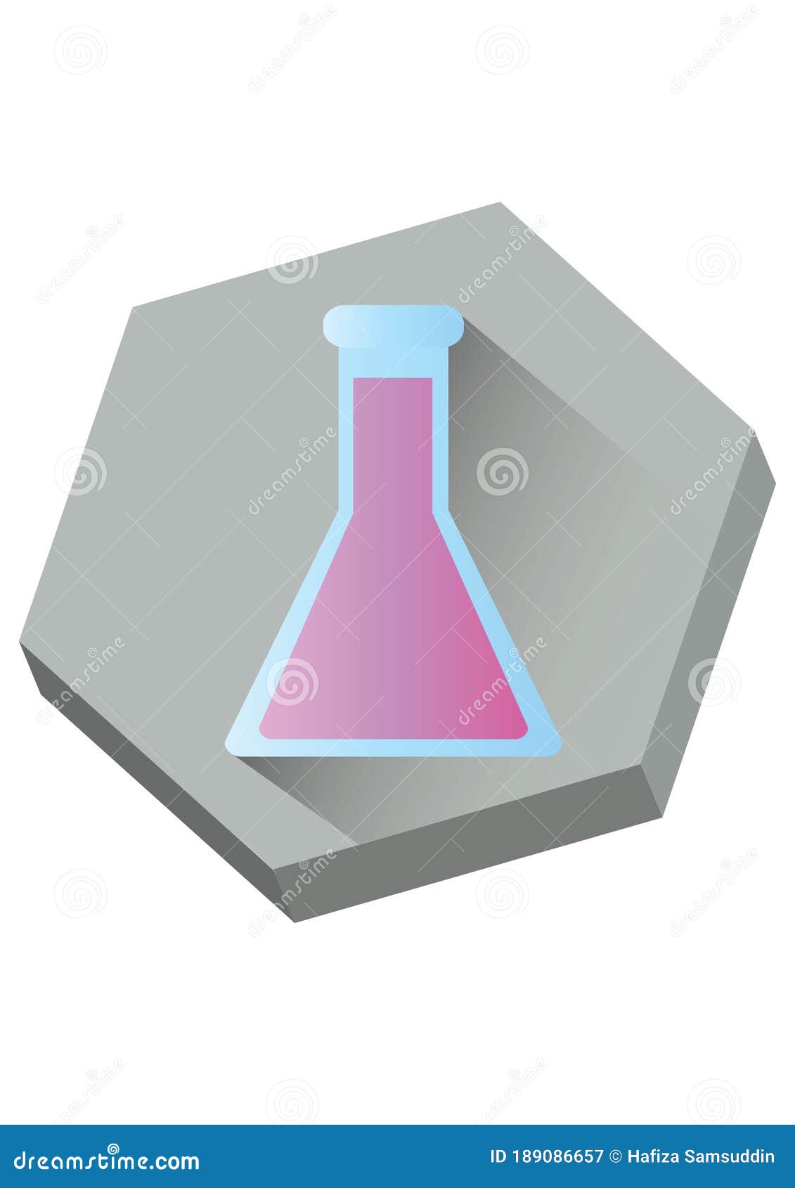 Chemistry Beaker with Solution. Vector Illustration Decorative Design