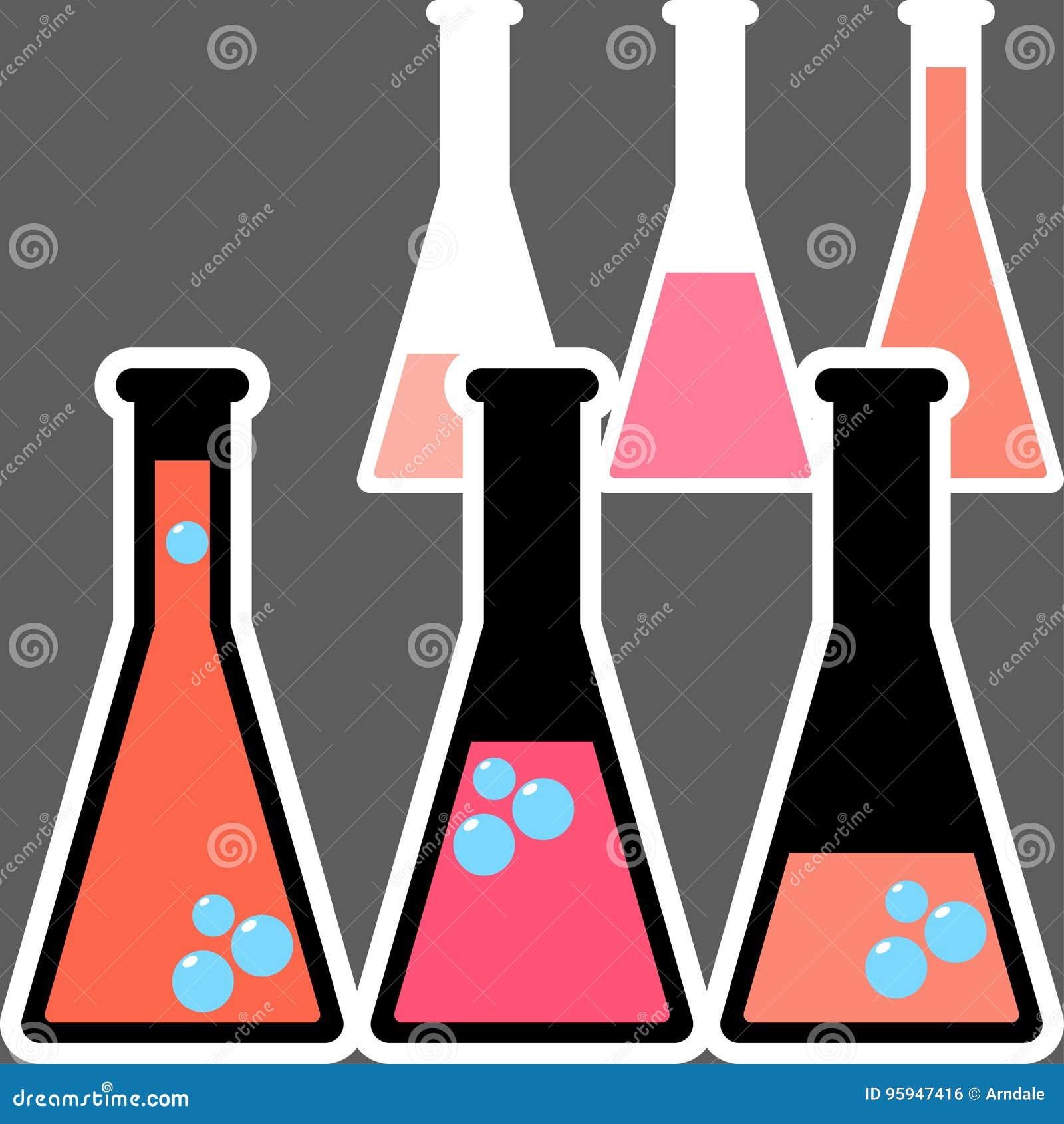 Chemistry bottles stock illustration. Illustration of reaction 95947416