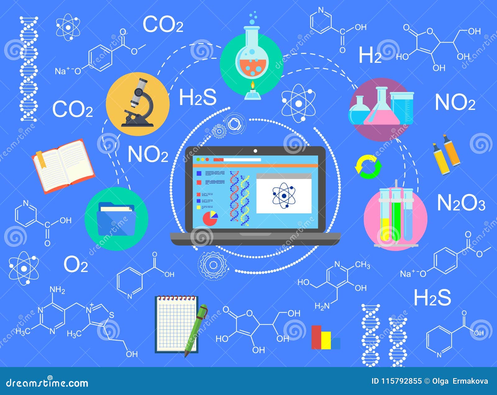 Chemistry. Chemical Elements and Formulas. Chemical Laboratory. Concept