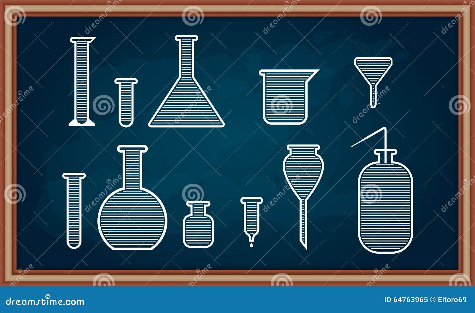 Chemistry Equipment Set on School Chalkboard. Stock Vector ...