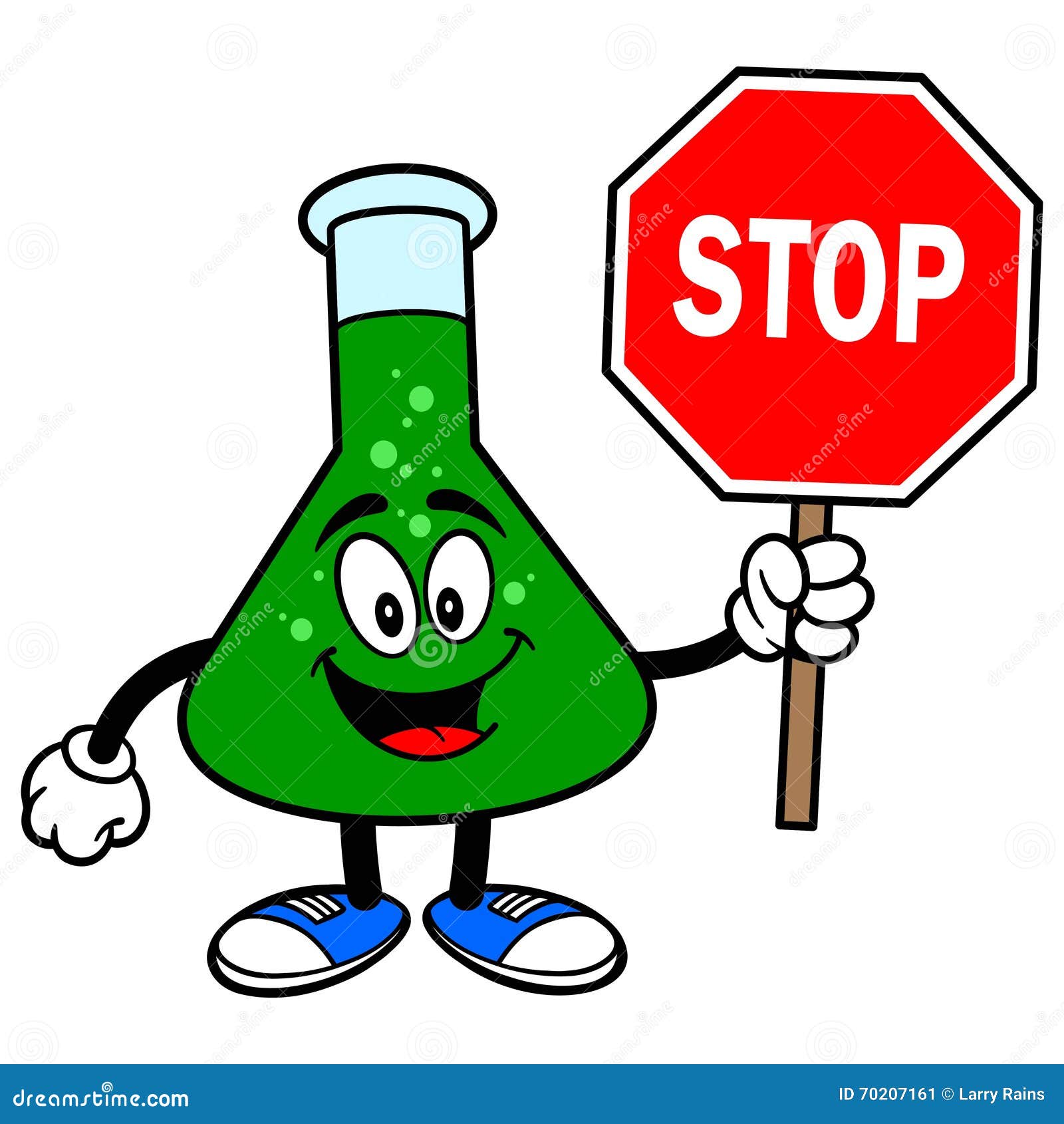 Chemistry Flask with a Stop Sign Stock Vector Illustration of