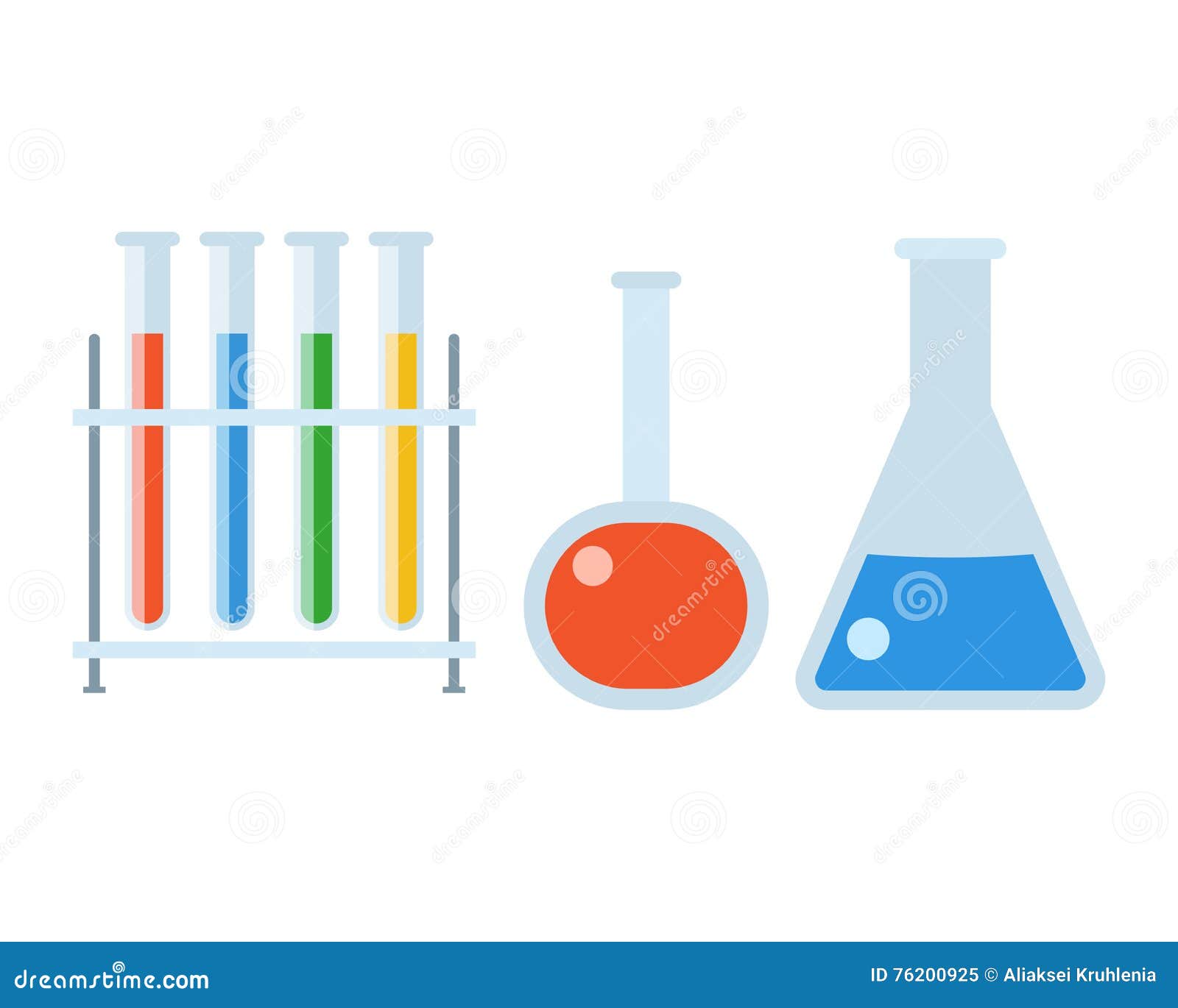 Chemistry Flasks Set stock vector. Illustration of graphic - 76200925
