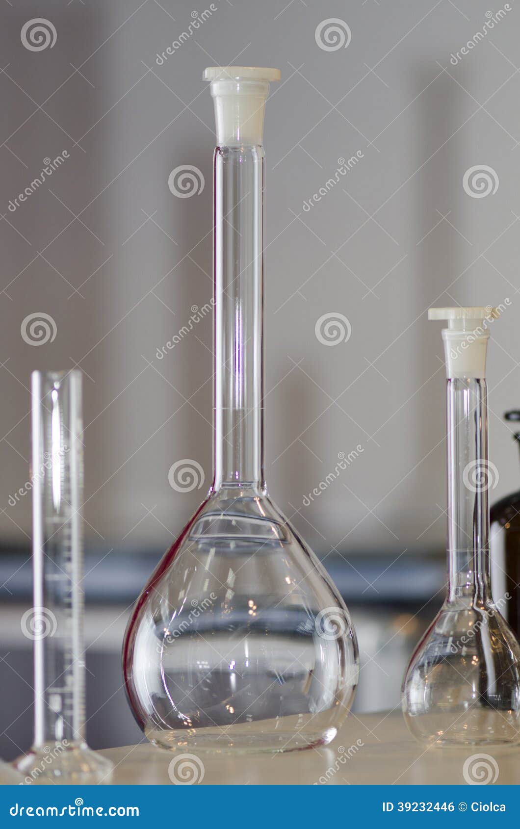 Chemistry glass vessels stock photo. Image of flasks 39232446