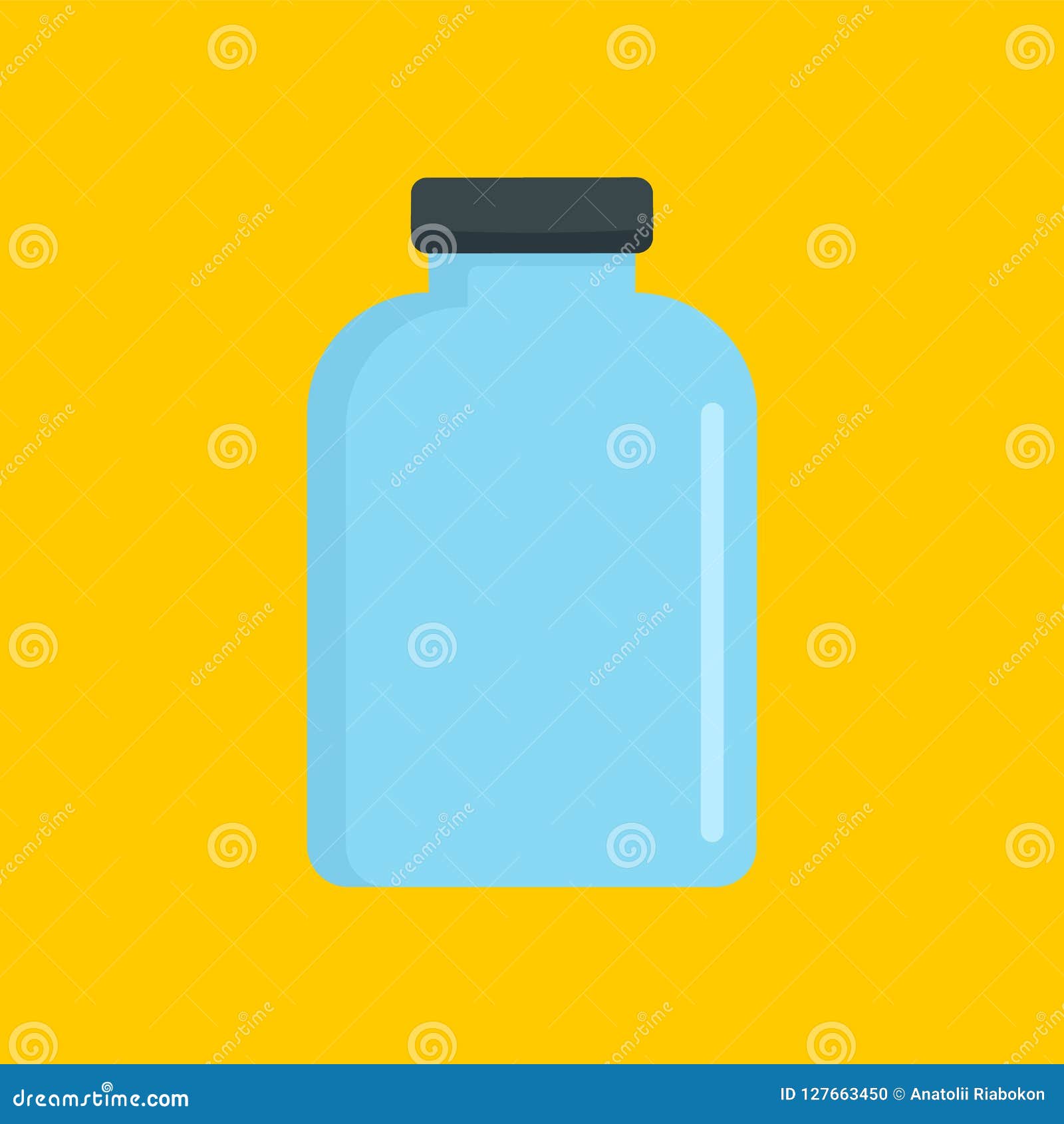 Chemistry Jar Icon, Flat Style Stock Vector Illustration of mock