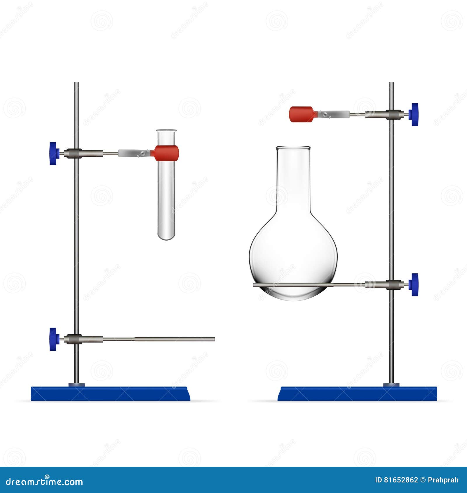 Chemistry Lab Flask and Tubes Grip Stand Holder Stock Illustration