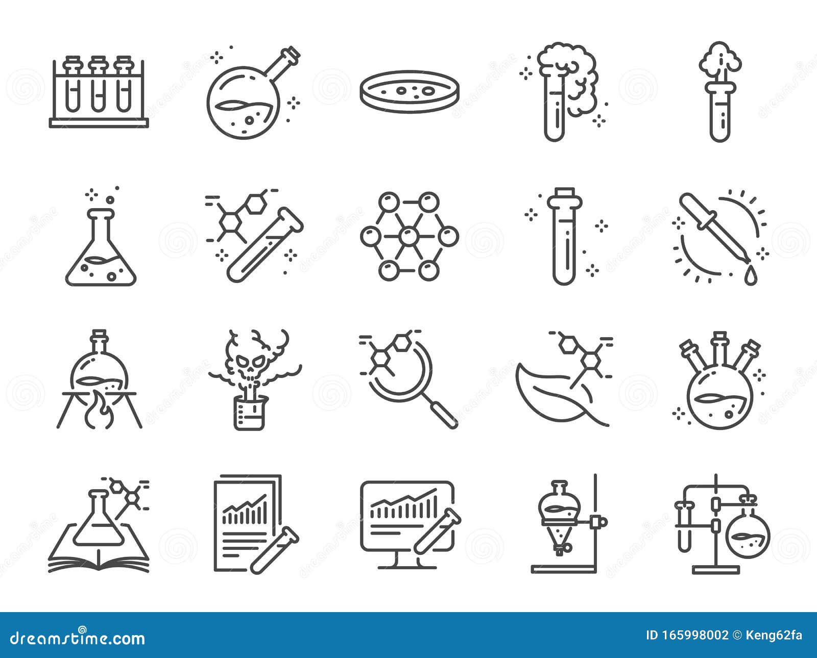 chemistry lab icon set. included icons as chemical, formula, medical analysis, laboratory test flask, experiment and more.