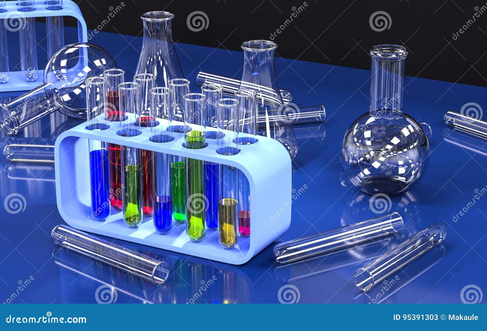 Chemistry Lab with Test Tubes. Stock Illustration Illustration of