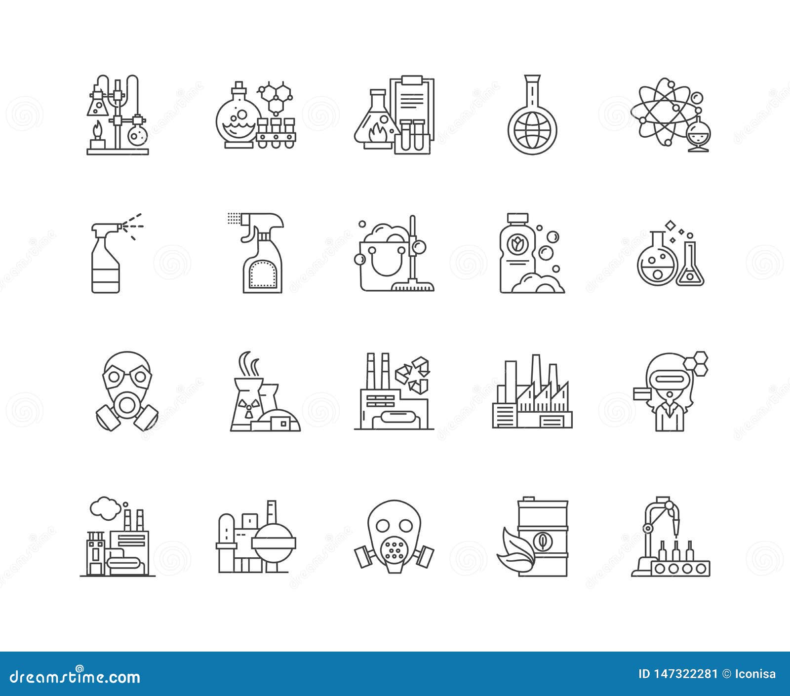 Chemistry Line Icons, Signs, Vector Set, Outline Illustration Concept ...