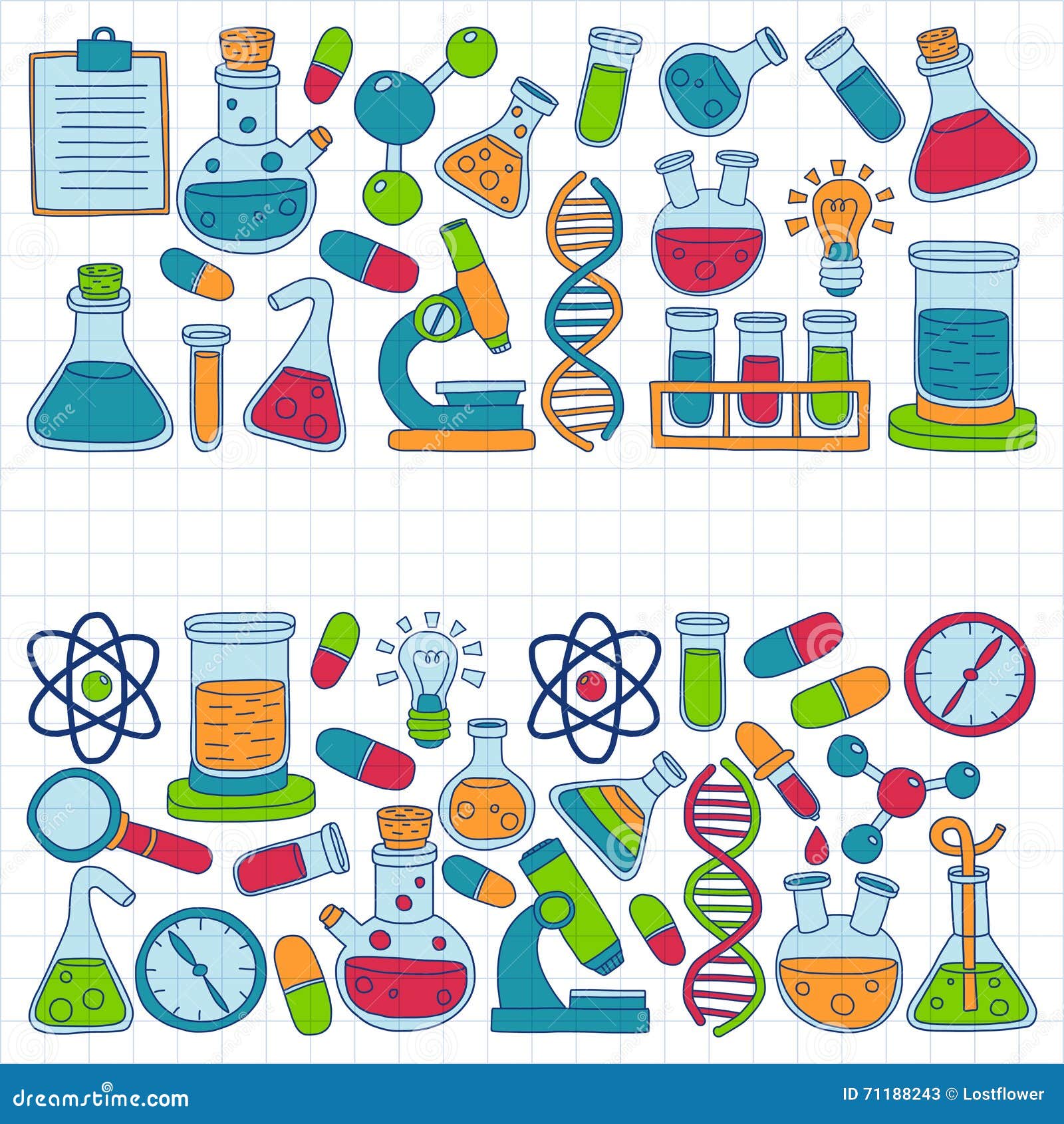 chemistry pharmacology natural sciences  doodle set