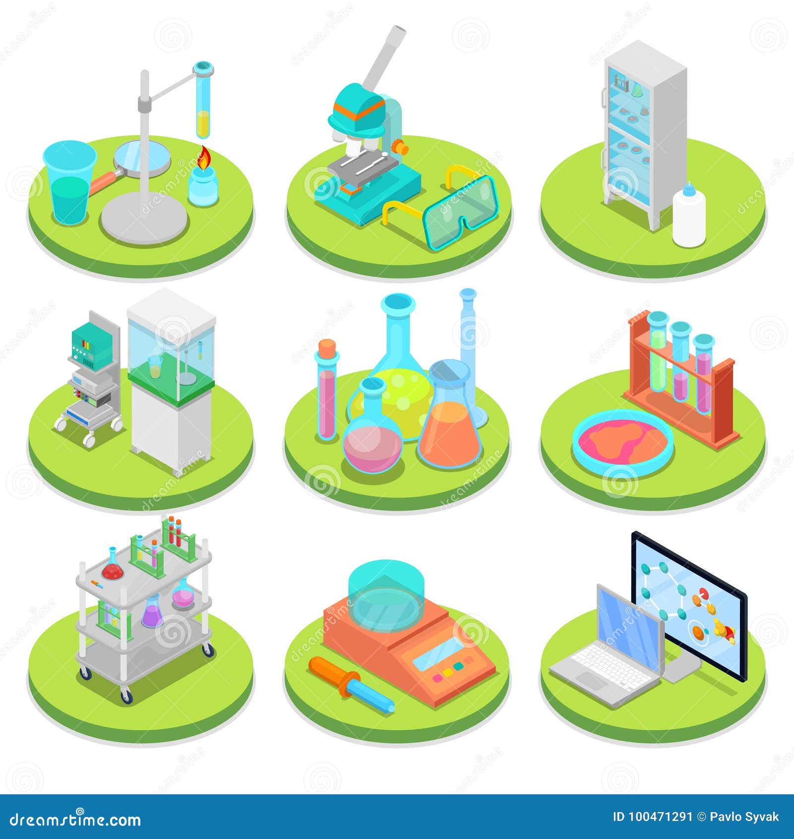 chemistry science lab isometric. pharmaceutics, research experiment, chemical technology