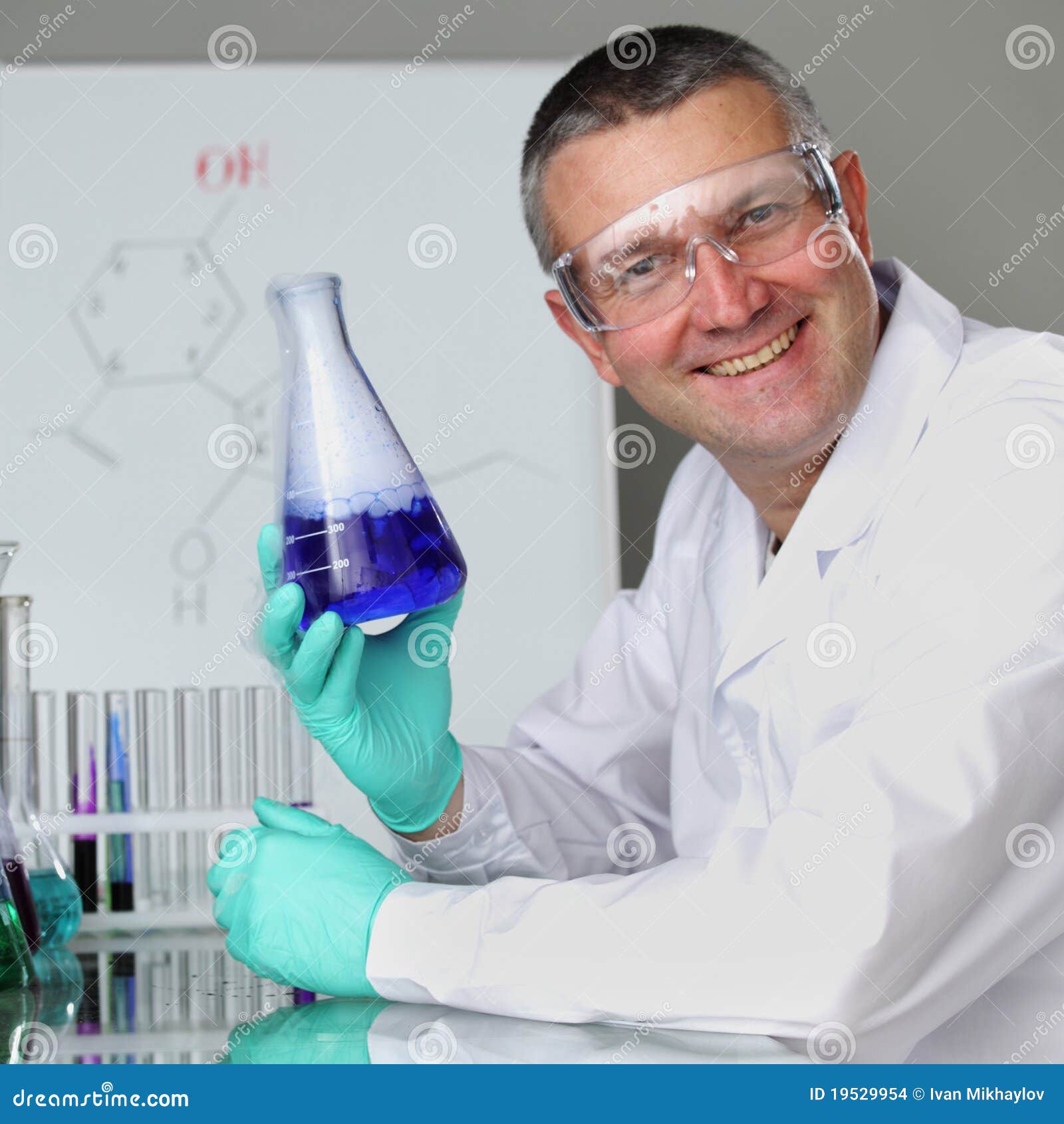 Chemistry Scientist conducting experiments in laboratory