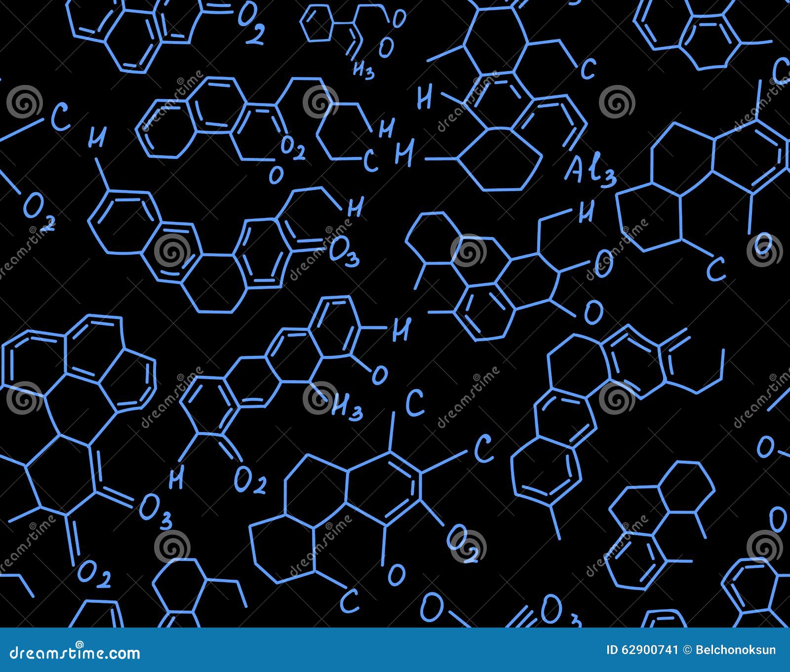 Chemistry Vector Seamless Texture With Molecular Formulas And