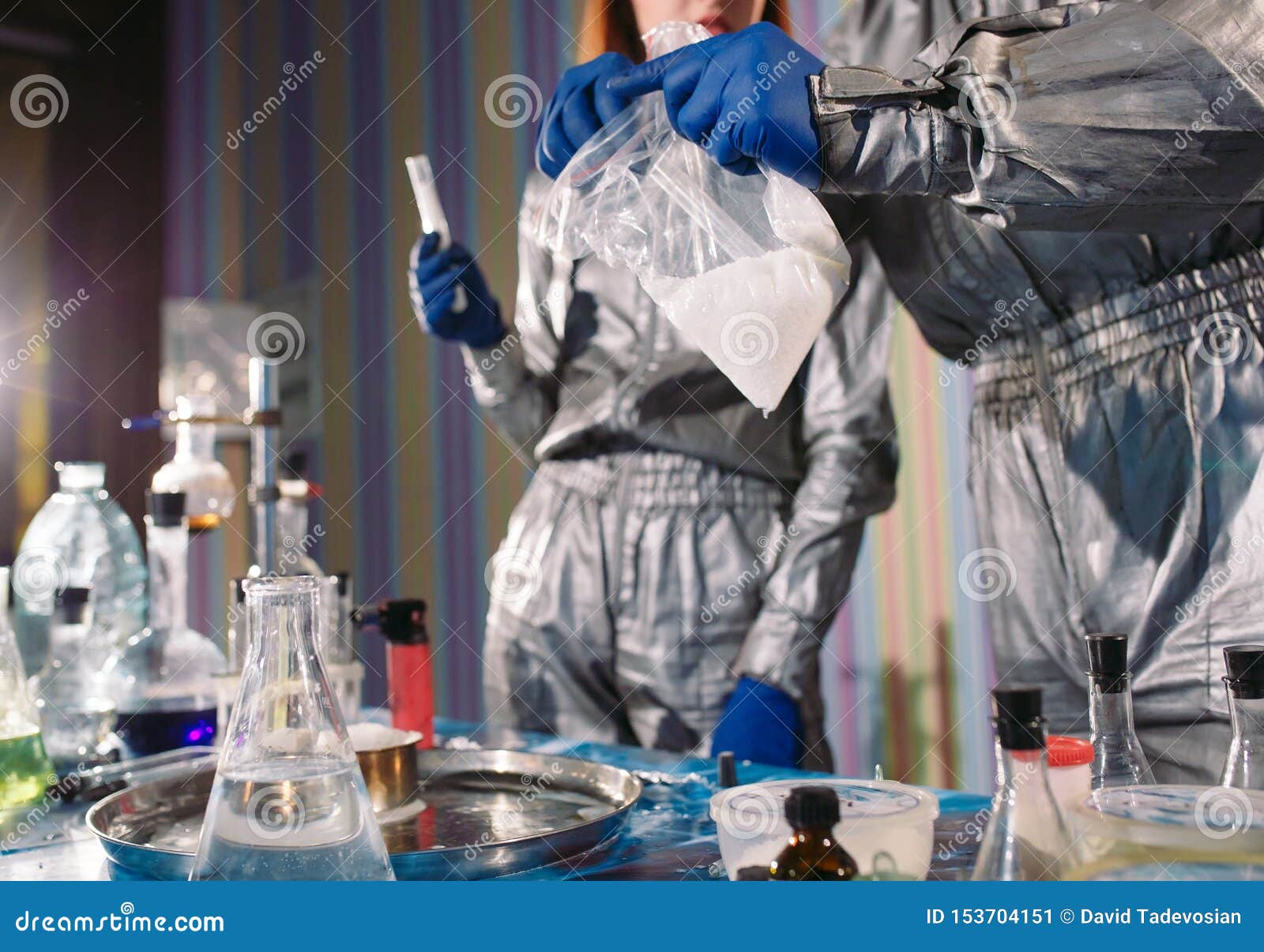 Chemists Make Drugs in the Laboratory at Home Stock Image Image of
