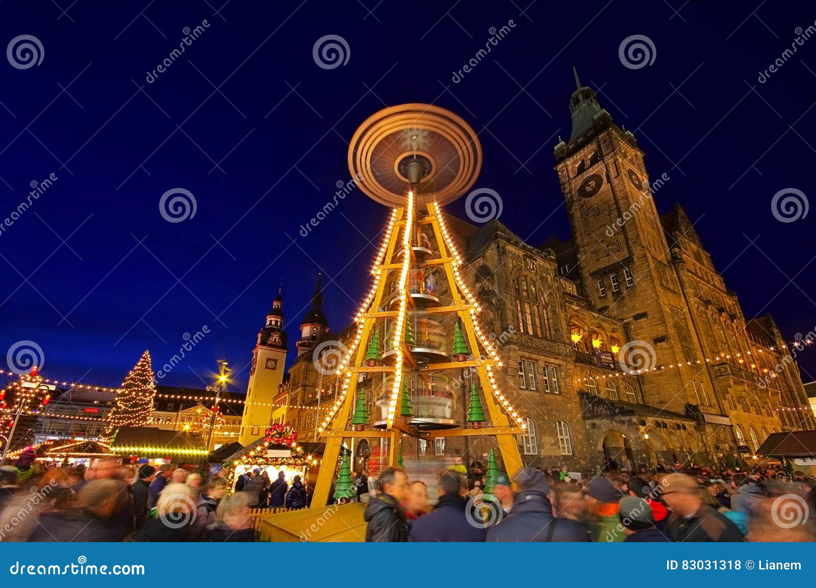 Chemnitz Christmas Market by Night Editorial Stock Photo Image of