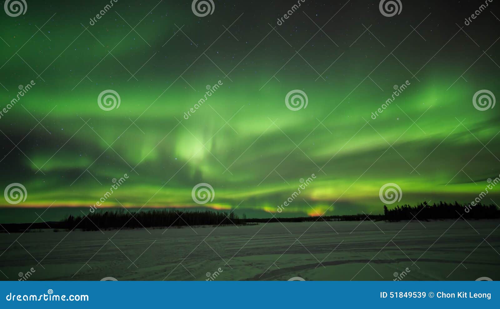 Chena Lake, Aurora, Night at Alaska, Fairbanks Stock Image - Image of ...